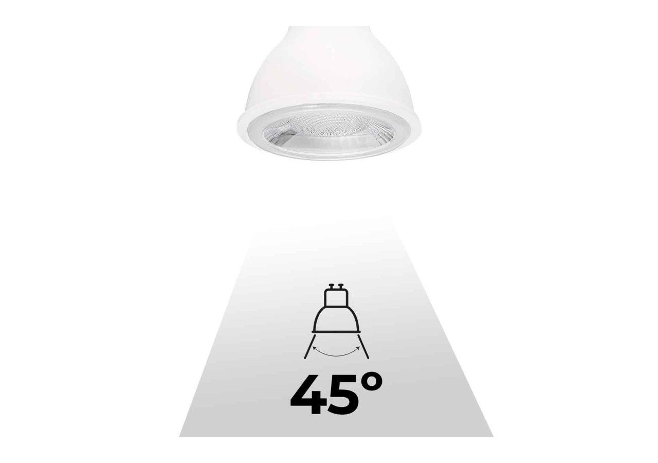 Ampoule LED GU10-SMD2835-7W-diamètre 50mm-Optique à 45 degrés - BS1-PAR16GU10-45-BC - Barcelona LED