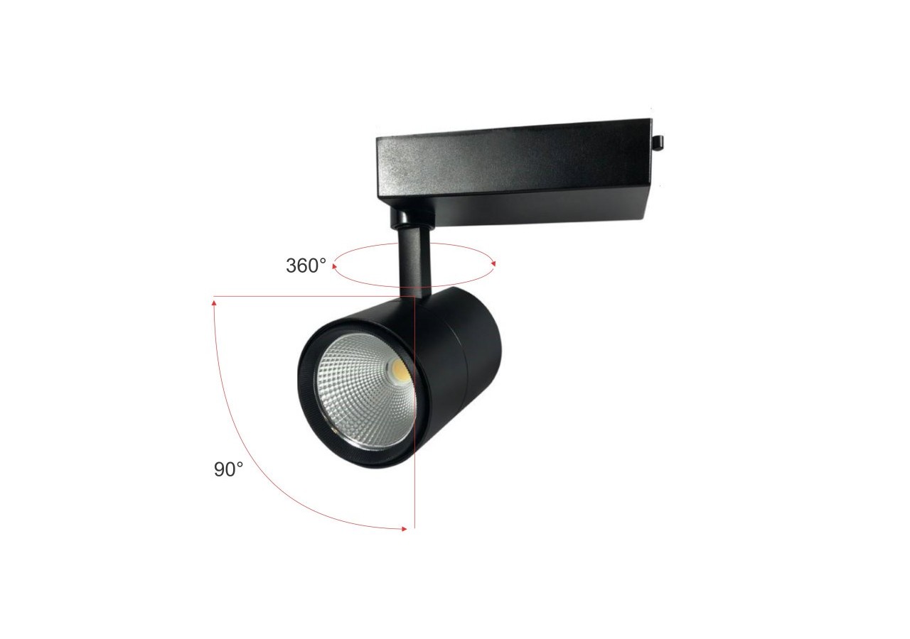 Projecteur LED sur rail monophasé spécial boucherie-Driver intégré Philips CertaDrive-LED COB-40W - B00574-N-CAR - Barcelona LED