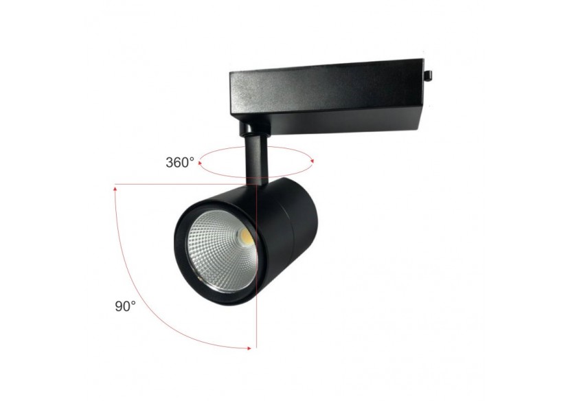 Projecteur LED sur rail monophasé spécial boucherie-Driver intégré Philips CertaDrive-LED COB-40W - B00574-N-CAR - Barcelona LED