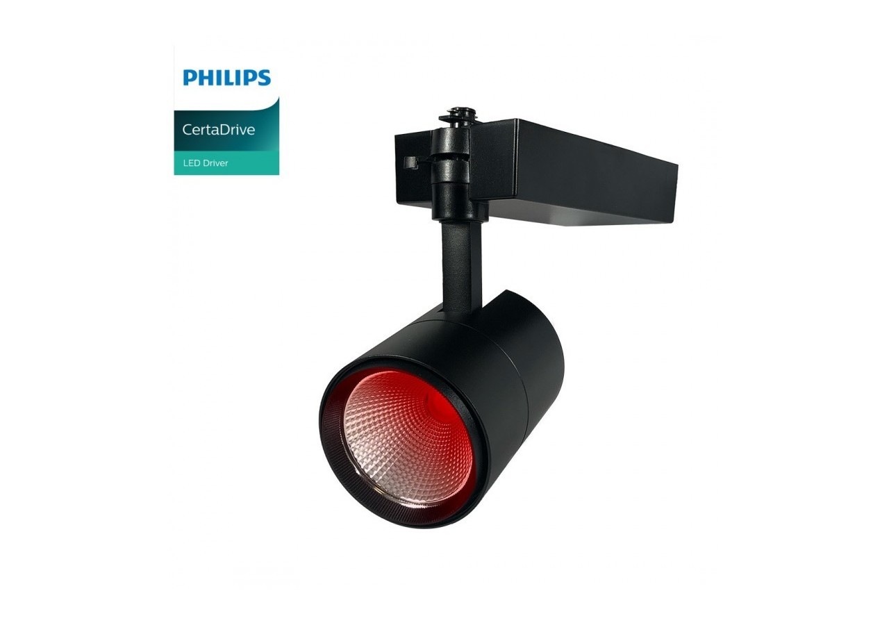 Projecteur LED sur rail monophasé spécial boucherie-Driver intégré Philips CertaDrive-LED COB-40W - B00574-N-CAR - Barcelona LED