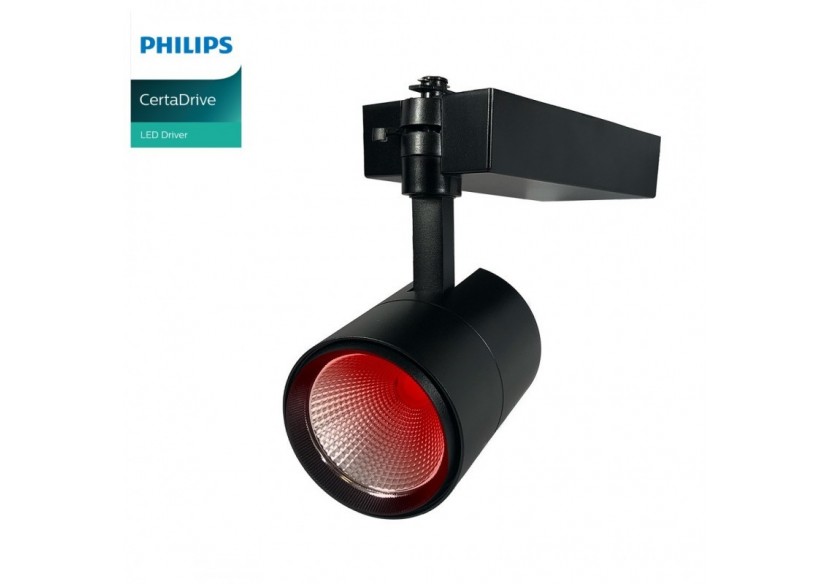 Projecteur LED sur rail monophasé spécial boucherie-Driver intégré Philips CertaDrive-LED COB-40W - B00574-N-CAR - Barcelona LED