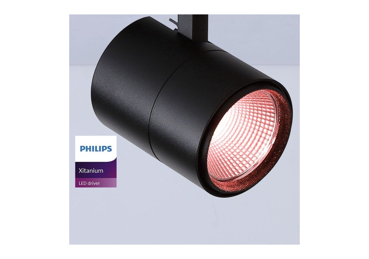 Projecteur LED sur rail triphasé spécial boucherie-Driver intégré Philips Xitanium-LED COB-40W - B00591-N-CAR - Barcelona LED