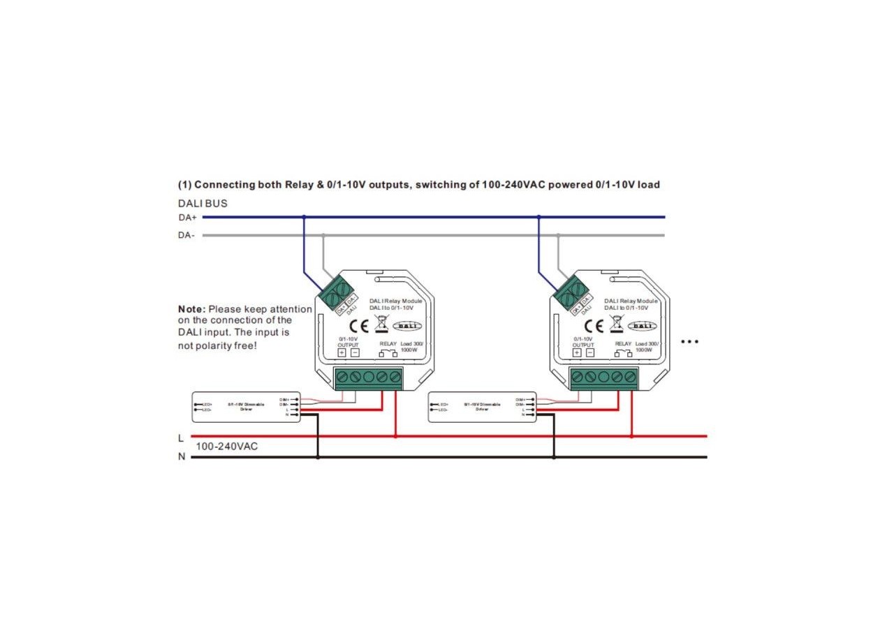 Convertisseur Sunricher 2 en 1 : DALI vers 0-10V + Relais DALI - SR-2701S-N - Barcelona LED