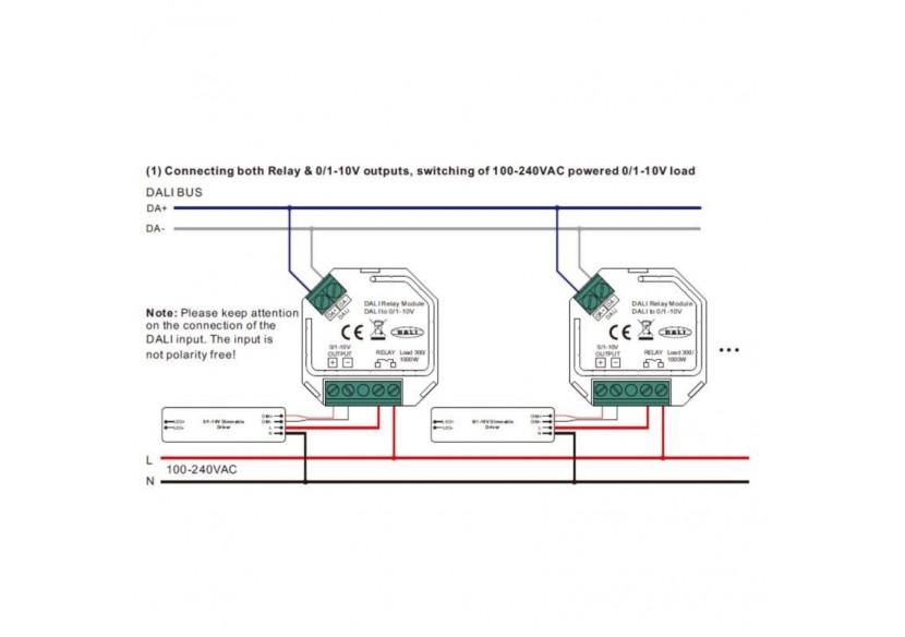 Convertisseur Sunricher 2 en 1 : DALI vers 0-10V + Relais DALI - SR-2701S-N - Barcelona LED