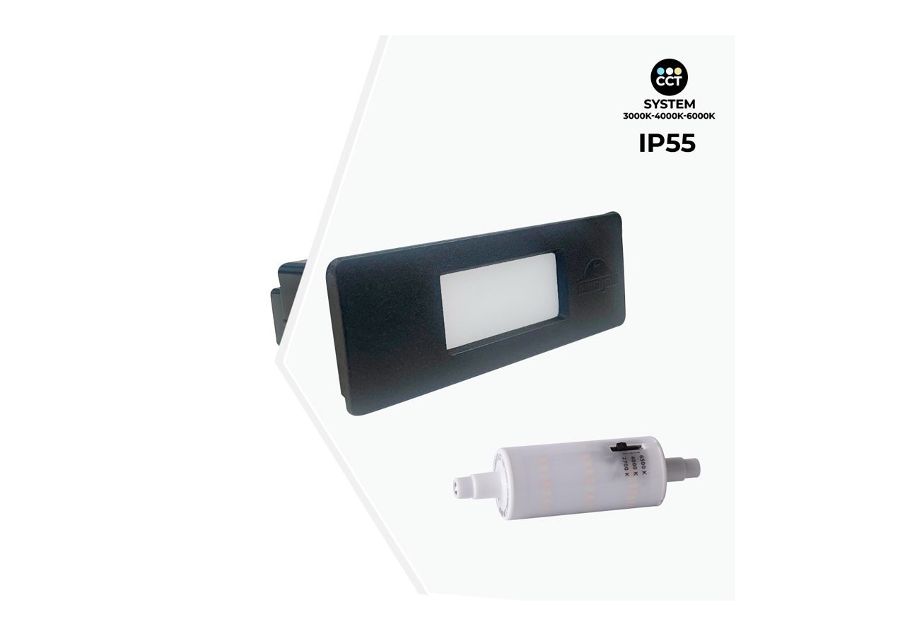 Balise extérieure LED encastrable au mur "Nina 150" 3,5W-IP55-R7S-CCT-Fumagalli - 6C1.000.000.AYJ1K - Barcelona LED