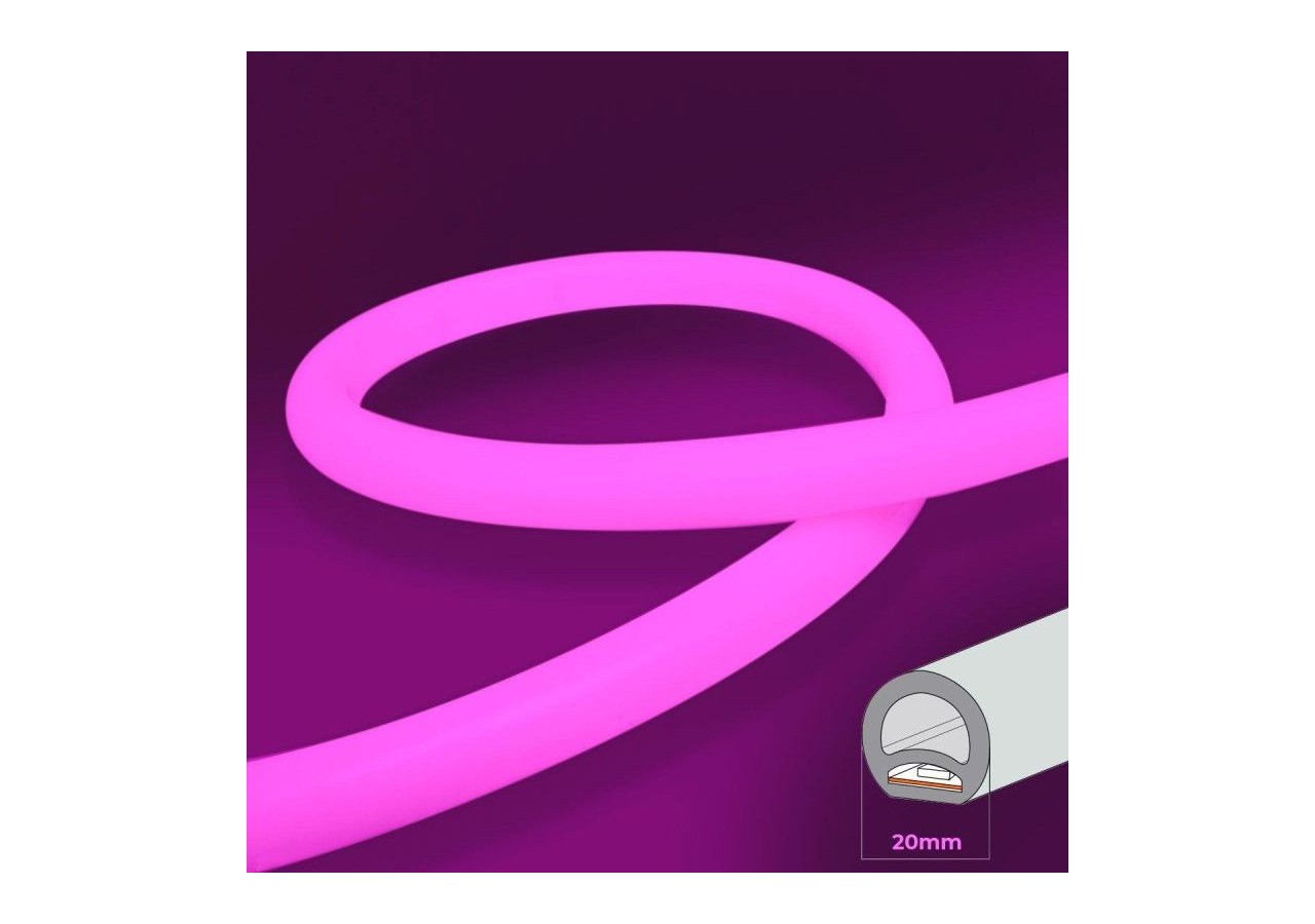 Néon LED flexible 360 degrés circulaire RGB-24 V-diamètre 20mm-5m-22W/m-Kit complet-IP67 - N20D-5M-RGB - Barcelona LED