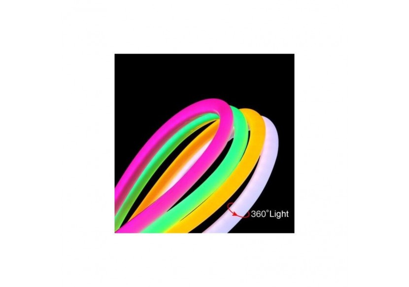 Néon LED flexible 360 degrés circulaire RGB-24 V-diamètre 20mm-5m-22W/m-Kit complet-IP67 - N20D-5M-RGB - Barcelona LED
