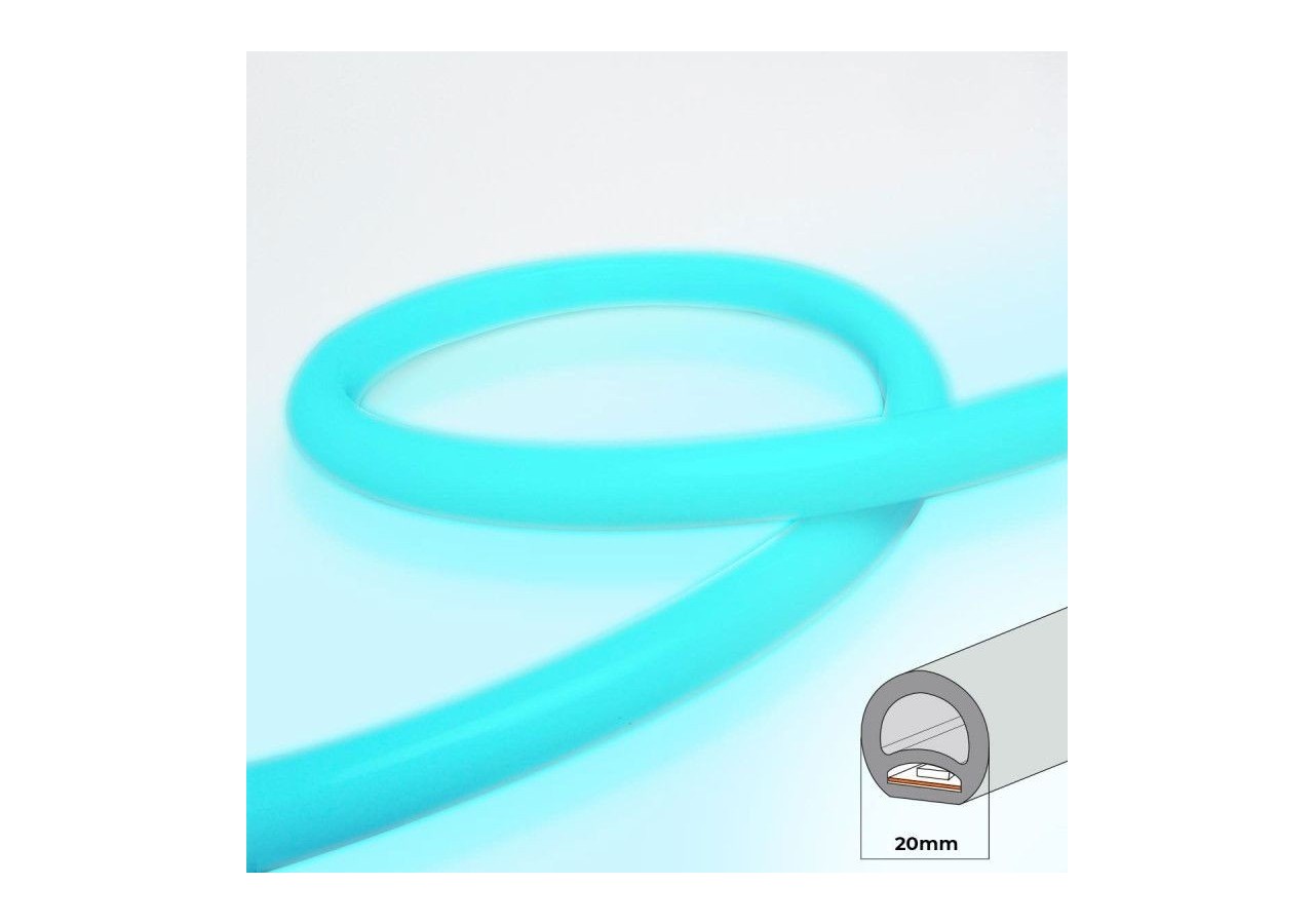 Néon LED flexible 360 degrés circulaire RGB-24 V-diamètre 20mm-5m-22W/m-Kit complet-IP67 - N20D-5M-RGB - Barcelona LED