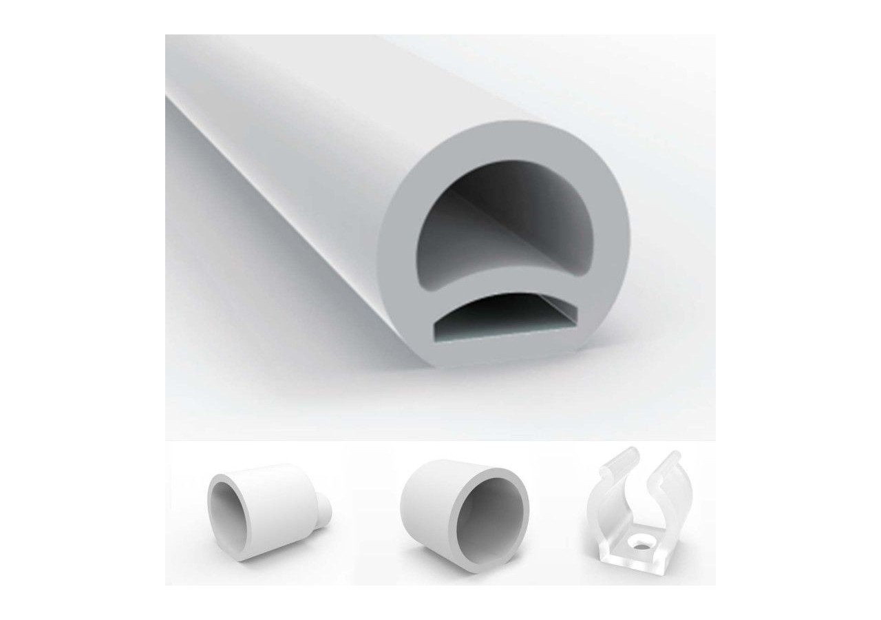 Néon LED flexible 360 degrés circulaire RGB-24 V-diamètre 20mm-5m-22W/m-Kit complet-IP67 - N20D-5M-RGB - Barcelona LED