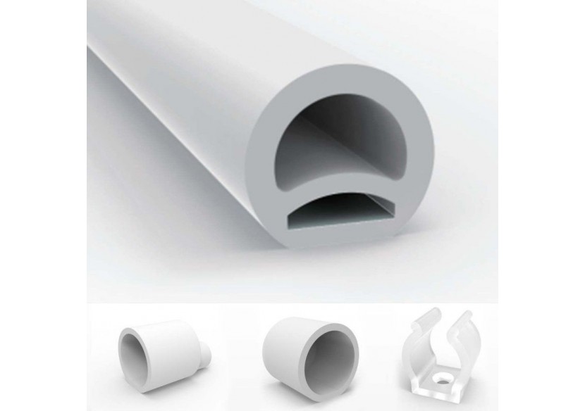 Néon LED flexible 360 degrés circulaire RGB-24 V-diamètre 20mm-5m-22W/m-Kit complet-IP67 - N20D-5M-RGB - Barcelona LED