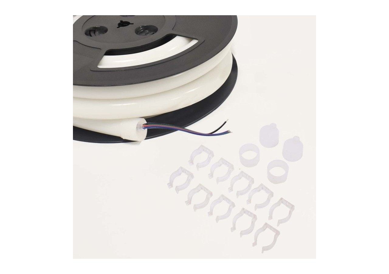 Néon LED flexible 360 degrés circulaire RGB-24 V-diamètre 20mm-5m-22W/m-Kit complet-IP67 - N20D-5M-RGB - Barcelona LED