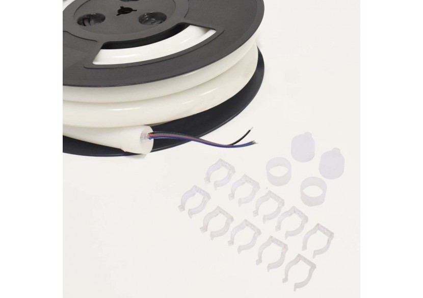 Néon LED flexible 360 degrés circulaire RGB-24 V-diamètre 20mm-5m-22W/m-Kit complet-IP67 - N20D-5M-RGB - Barcelona LED