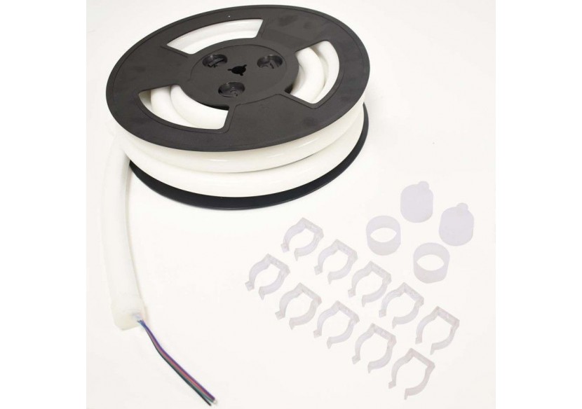 Néon LED flexible 360 degrés circulaire RGB-24 V-diamètre 20mm-5m-22W/m-Kit complet-IP67 - N20D-5M-RGB - Barcelona LED