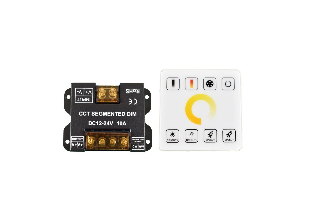 Contrôleur CCT Dual White pour rubans LED avec panneau tactile RF-5-24V/DC - RF86-02 - Barcelona LED