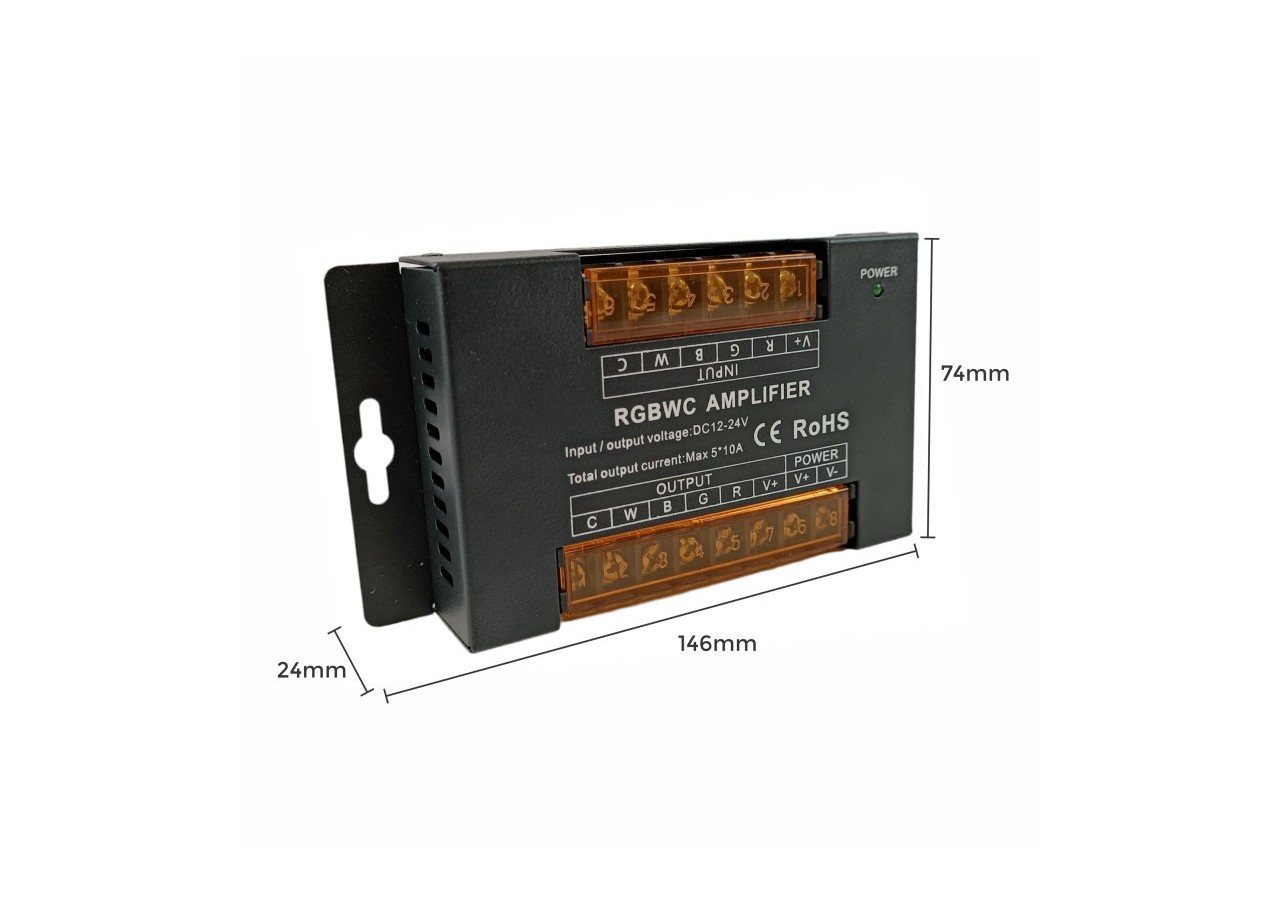 Répétiteur / Amplificateur de signal RGB + CCT 12/24V-DC-10A/Canal-Haute vitesse - B1625-5 - Barcelona LED