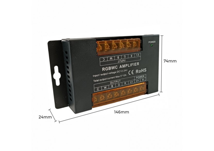 Répétiteur / Amplificateur de signal RGB + CCT 12/24V-DC-10A/Canal-Haute vitesse - B1625-5 - Barcelona LED