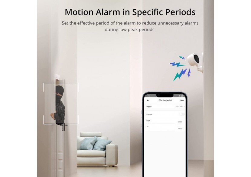 SONOFF CAM-Caméra de sécurité intelligente-WIFI-1080P-FHD-Alarme-Détecteur de mouvement - SONOFFSLIMCAM - Barcelona LED