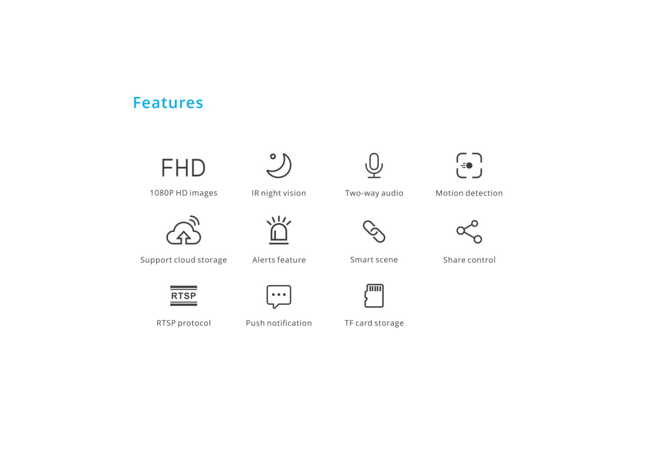 SONOFF CAM-Caméra de sécurité intelligente-WIFI-1080P-FHD-Alarme-Détecteur de mouvement - SONOFFSLIMCAM - Barcelona LED