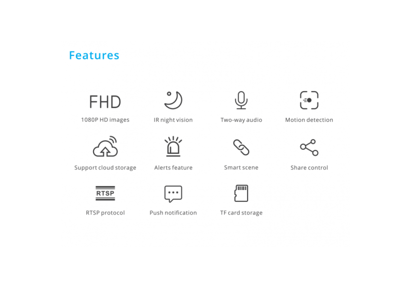 SONOFF CAM-Caméra de sécurité intelligente-WIFI-1080P-FHD-Alarme-Détecteur de mouvement - SONOFFSLIMCAM - Barcelona LED