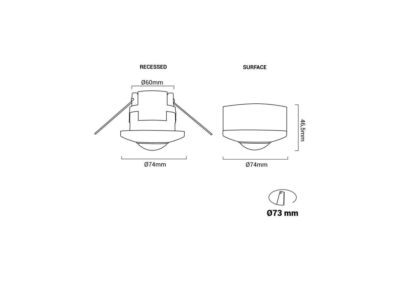 Détecteur de mouvement PIR 2 en 1 (en surface/encastré)-360 degrés-IP20 - SP45 - Barcelona LED