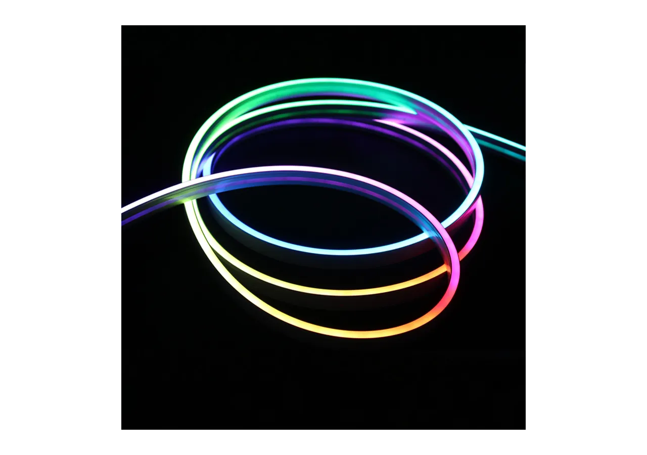 Néon LED RGB flexible-24V/DC 4x10mm-5m-Kit complet-IP67-20W/m-À courbure latérale - N410-5M-RGB - Barcelona LED