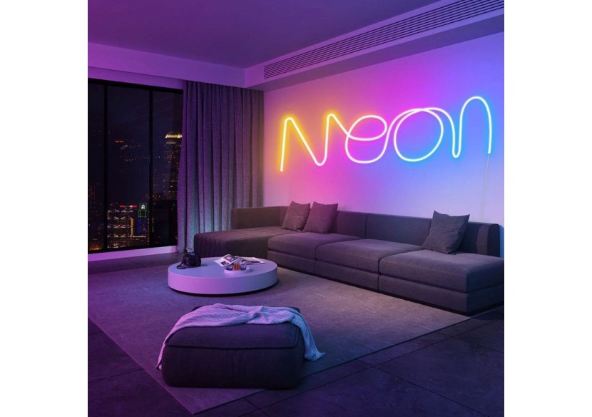 Néon LED RGB flexible-24V/DC 4x10mm-5m-Kit complet-IP67-20W/m-À courbure latérale - N410-5M-RGB - Barcelona LED