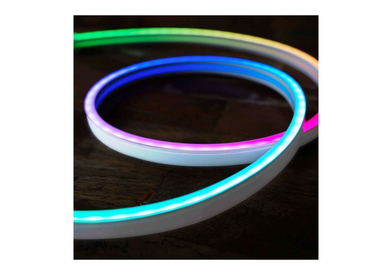 Néon LED RGB flexible-24V/DC 4x10mm-5m-Kit complet-IP67-20W/m-À courbure latérale - N410-5M-RGB - Barcelona LED