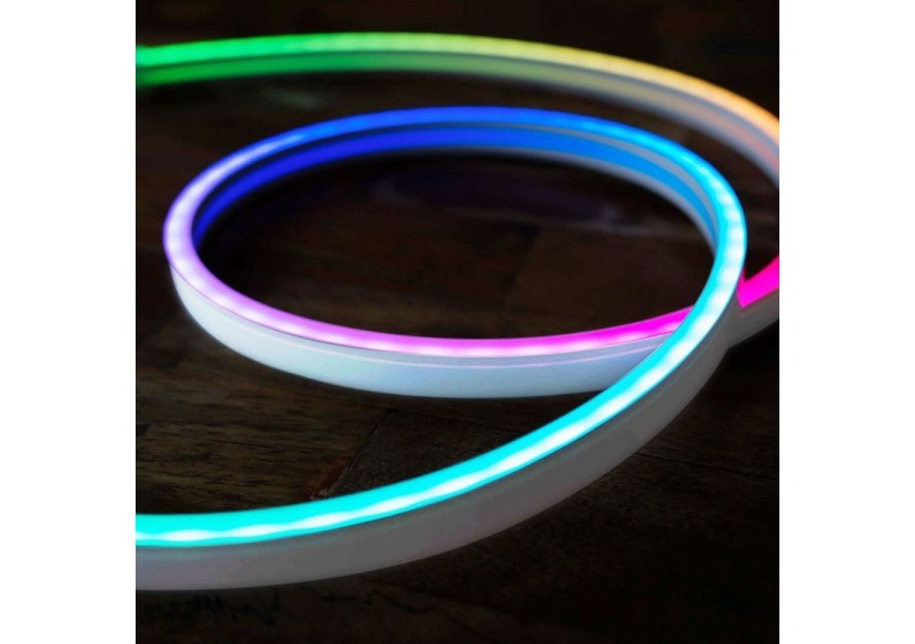 Néon LED RGB flexible-24V/DC 4x10mm-5m-Kit complet-IP67-20W/m-À courbure latérale - N410-5M-RGB - Barcelona LED