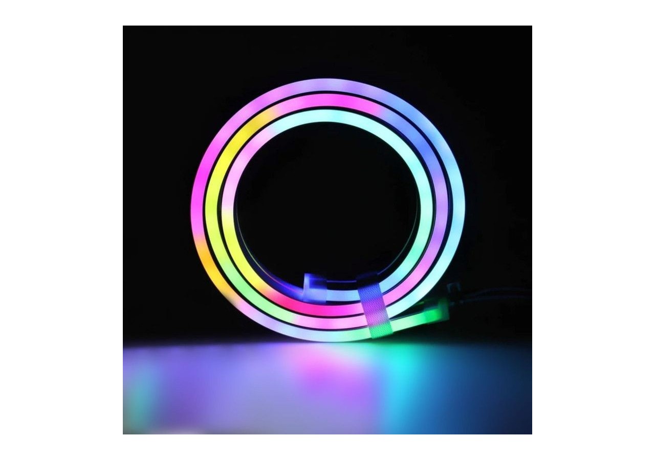 Néon LED RGB flexible-24V/DC 4x10mm-5m-Kit complet-IP67-20W/m-À courbure latérale - N410-5M-RGB - Barcelona LED