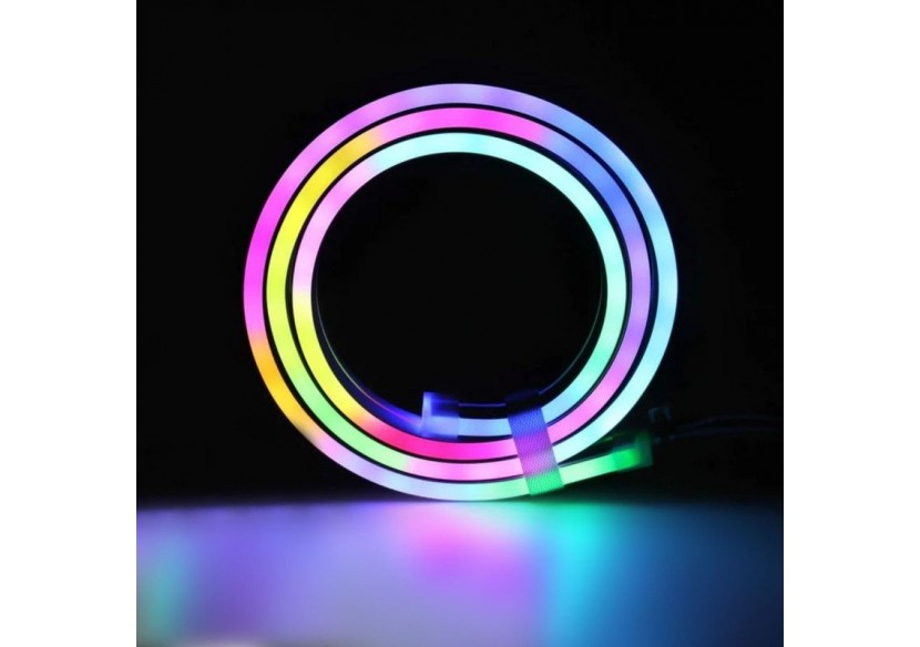Néon LED RGB flexible-24V/DC 4x10mm-5m-Kit complet-IP67-20W/m-À courbure latérale - N410-5M-RGB - Barcelona LED
