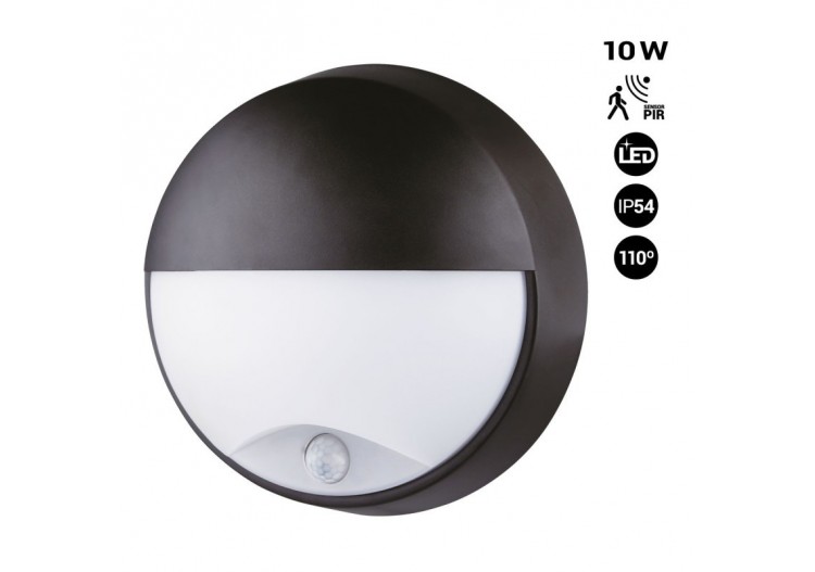 Applique murale circulaire d'extérieur avec capteur PIR-IP54-110 degrés-10W - B1459-N-S - Barcelona LED