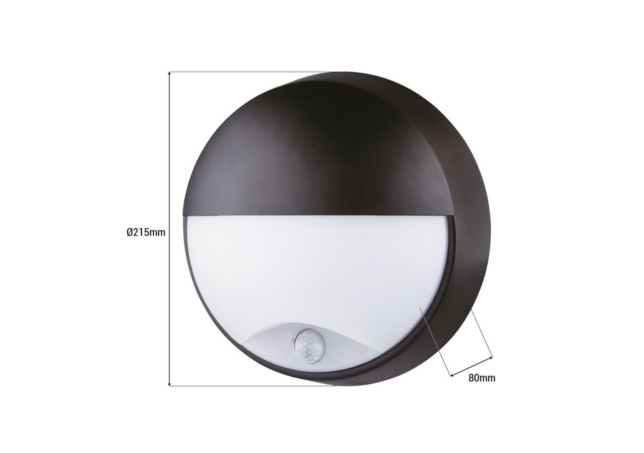 Applique murale circulaire d'extérieur avec capteur PIR-IP54-110 degrés-10W - B1459-N-S - Barcelona LED