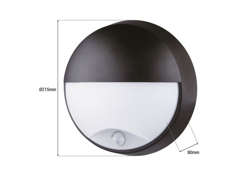 Applique murale circulaire d'extérieur avec capteur PIR-IP54-110 degrés-10W - B1459-N-S - Barcelona LED