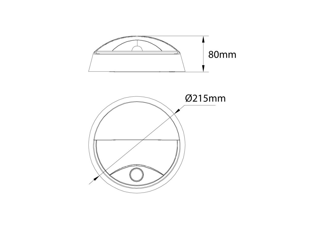 Applique murale circulaire d'extérieur avec capteur PIR-IP54-110 degrés-10W - B1459-N-S - Barcelona LED