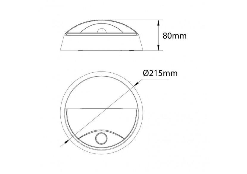 Applique murale circulaire d'extérieur avec capteur PIR-IP54-110 degrés-10W - B1459-N-S - Barcelona LED