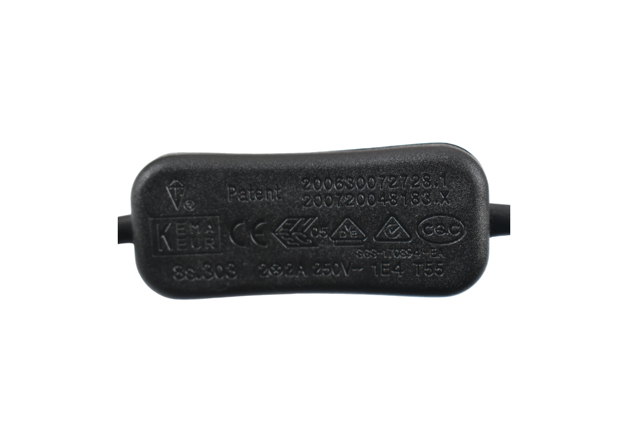 Douille E27 avec câble PVC, interrupteur et prise - K17-C-N - Barcelona LED