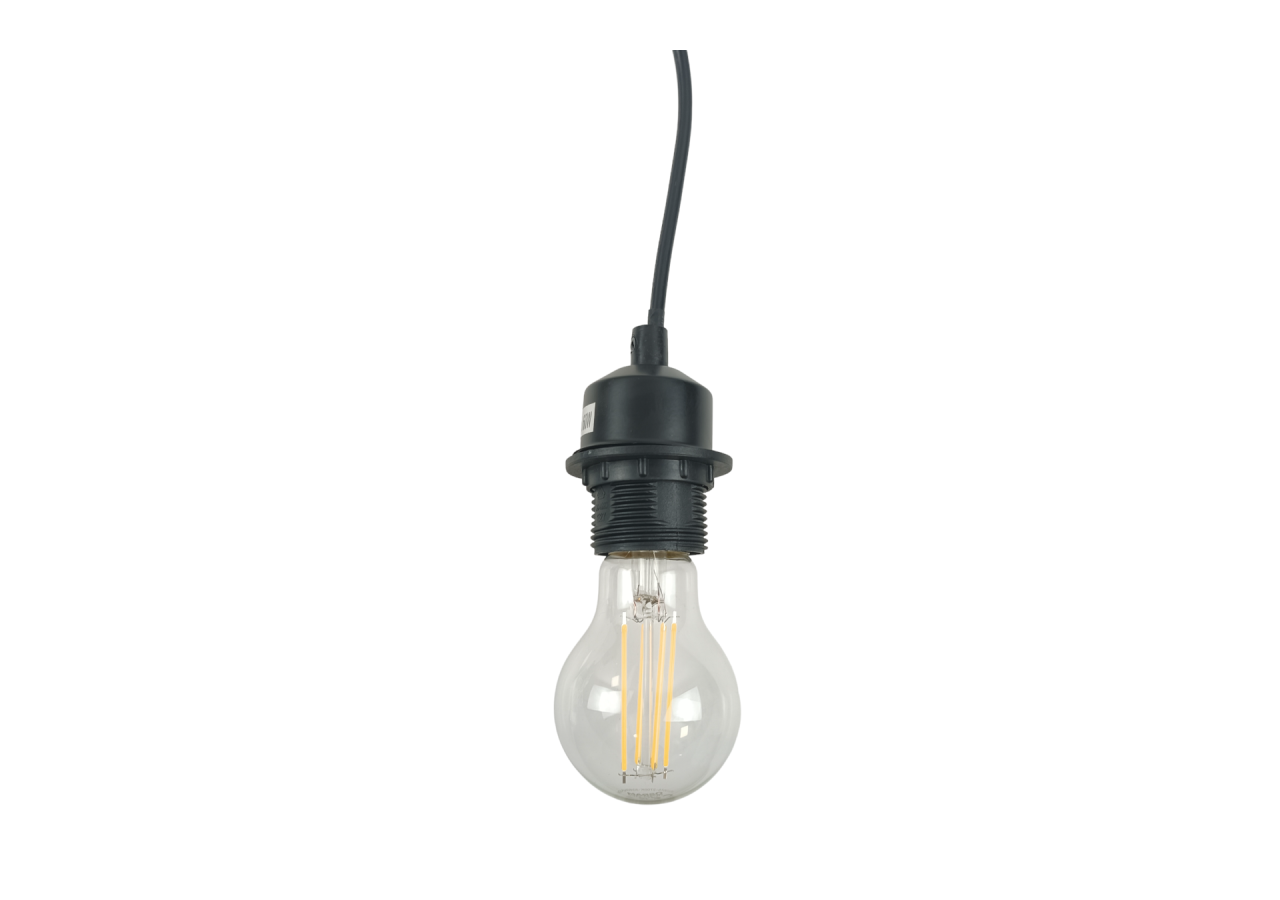 Douille E27 avec câble PVC, interrupteur et prise - K17-C-N - Barcelona LED