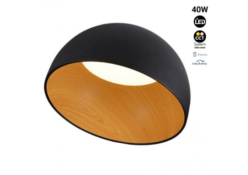 Plafonnier LED incliné "Mulen"-Effet bois-CCT 3000K-4000K-40W - LN1624-N-CCT - Barcelona LED