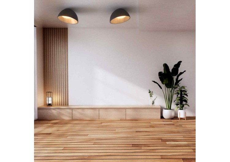 Plafonnier LED incliné "Mulen"-Effet bois-CCT 3000K-4000K-40W - LN1624-N-CCT - Barcelona LED 2