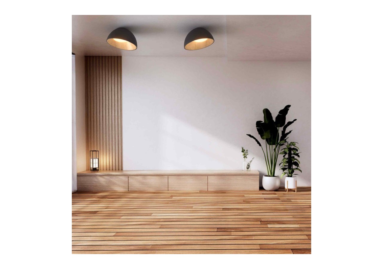 Plafonnier LED incliné "Mulen"-Effet bois-CCT 3000K-4000K-40W - LN1624-N-CCT - Barcelona LED