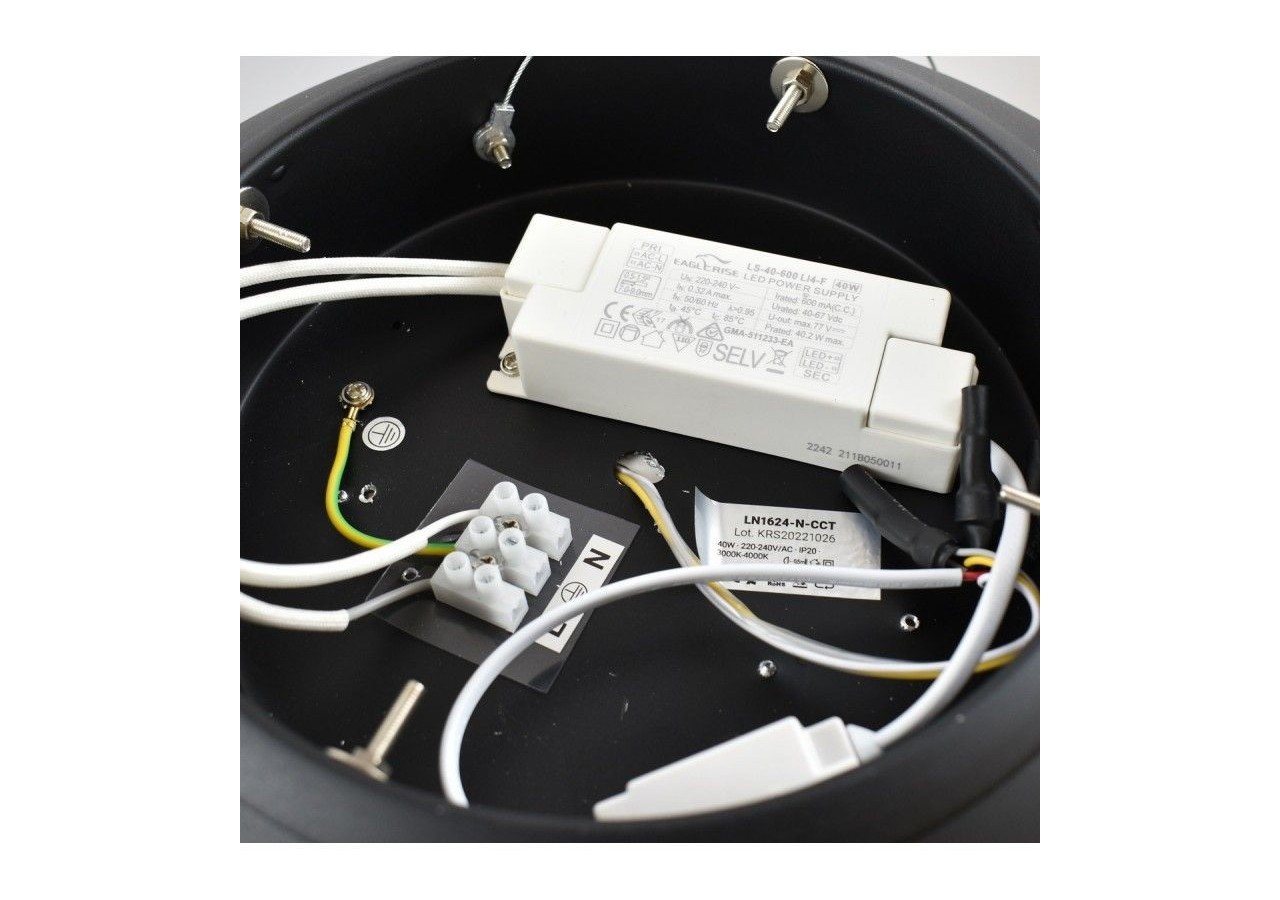 Plafonnier LED incliné "Mulen"-Effet bois-CCT 3000K-4000K-40W - LN1624-N-CCT - Barcelona LED