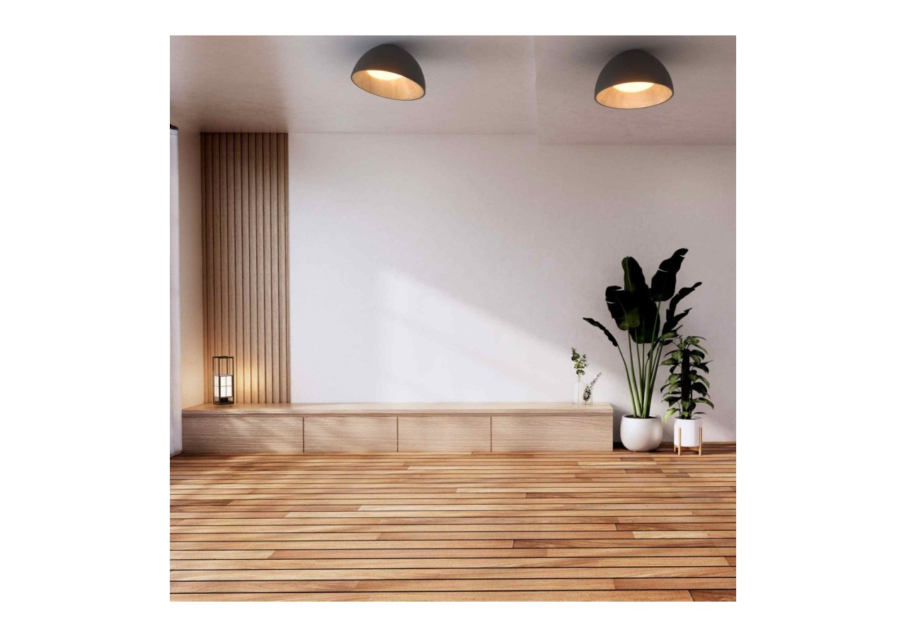 Plafonnier LED incliné "Mulen"-Effet bois-CCT 3000K-4000K-40W - LN1624-N-CCT - Barcelona LED