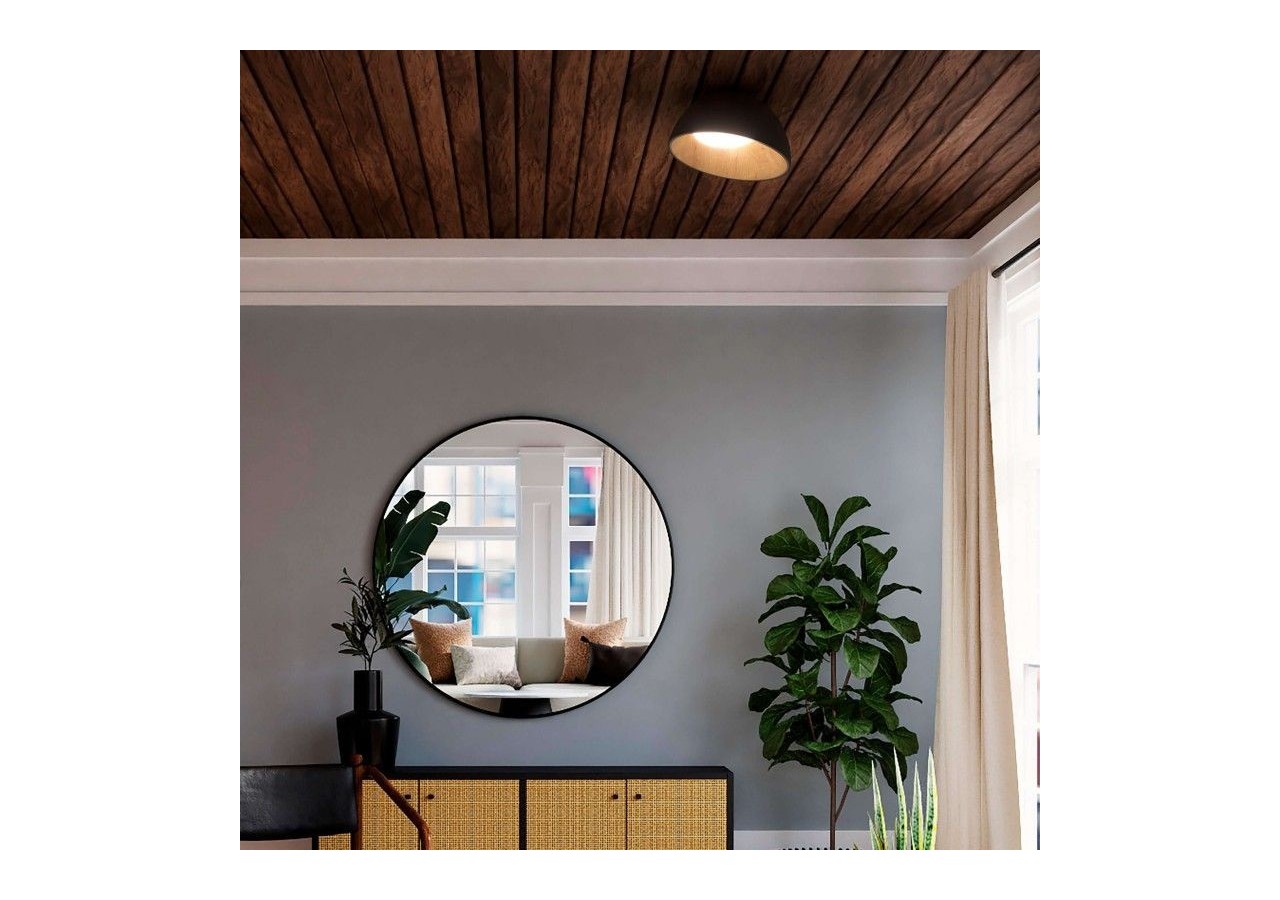 Plafonnier LED incliné "Mulen"-Effet bois-CCT 3000K-4000K-40W - LN1624-N-CCT - Barcelona LED