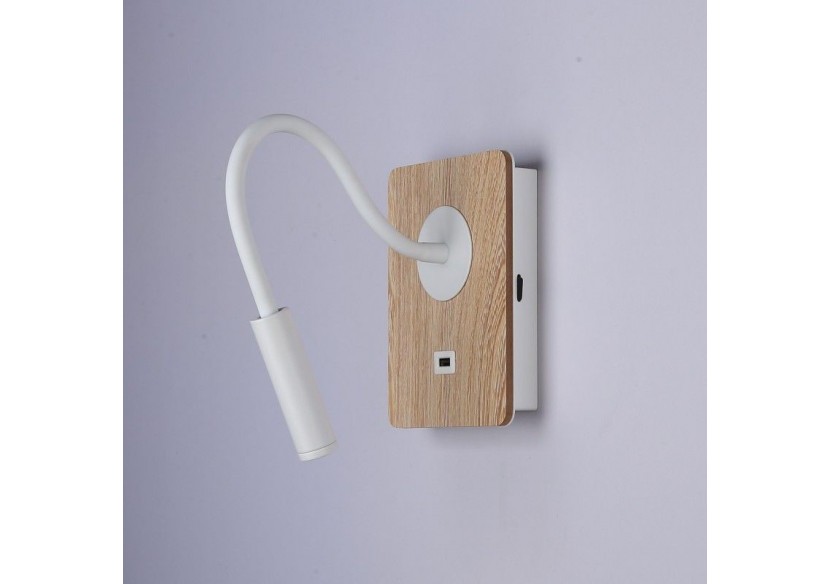 Applique liseuse flexible avec port USB "LONDON USB"-Puce CREE-3W - LN1511-USB-B - Barcelona LED