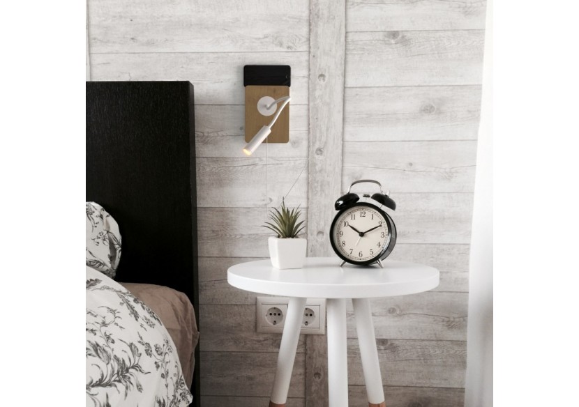 Applique liseuse flexible avec port USB "LONDON USB"-Puce CREE-3W - LN1511-USB-B - Barcelona LED