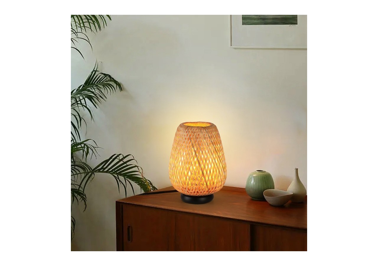 Lampe à poser en osier "CARL"-E27 - LM186 - Barcelona LED