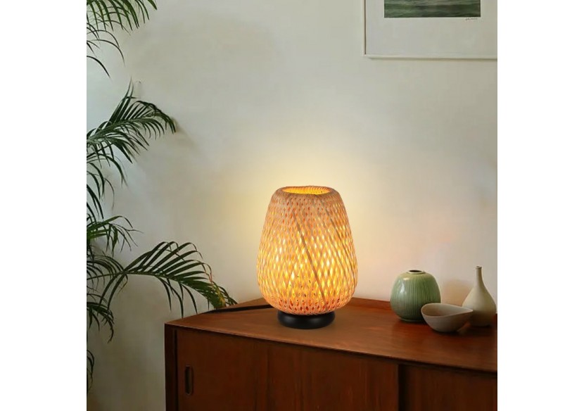 Lampe à poser en osier "CARL"-E27 - LM186 - Barcelona LED