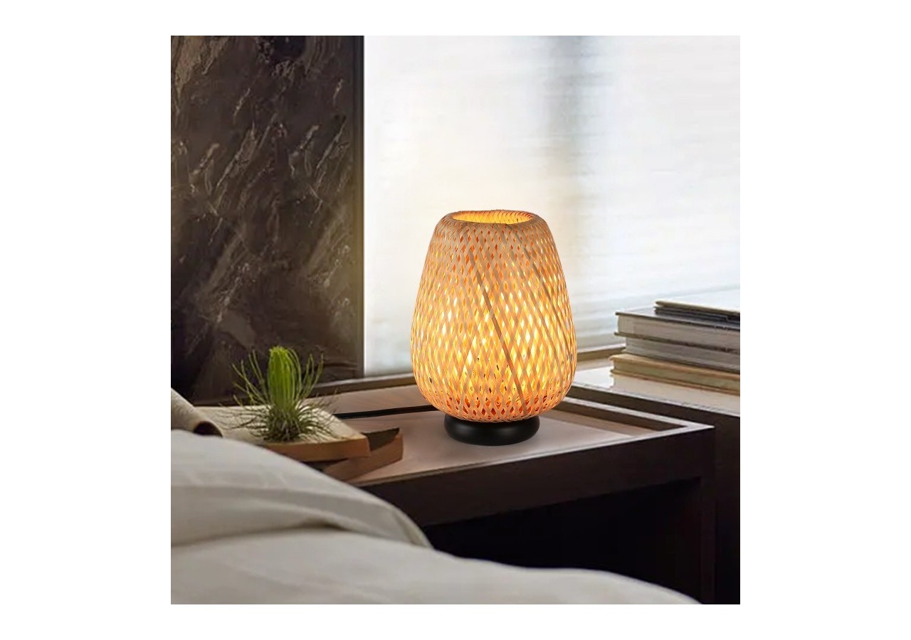 Lampe à poser en osier "CARL"-E27 - LM186 - Barcelona LED