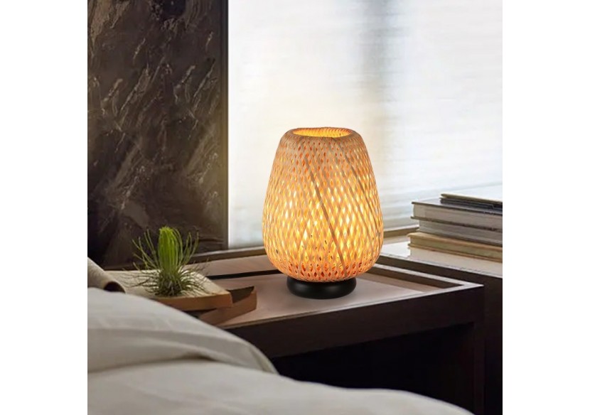 Lampe à poser en osier "CARL"-E27 - LM186 - Barcelona LED