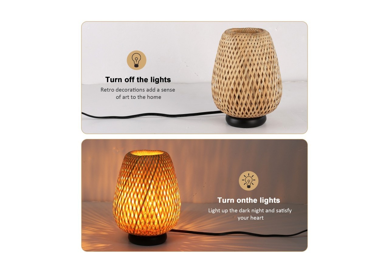 Lampe à poser en osier "CARL"-E27 - LM186 - Barcelona LED